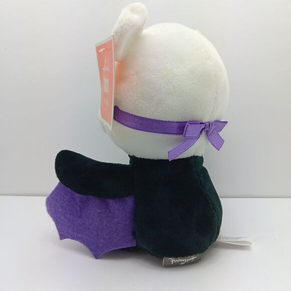 Halloween Vampire Bat Teddy Bear Plush Toy Purple Black White Boo Hallmark - Picture 2 of 6